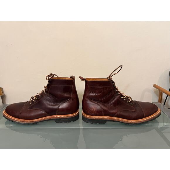 Taylor Stitch moto men\'s 11.5 boots brown leather chukka dress casual classic main image 3